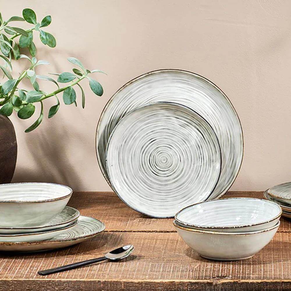 Nkuku Dhanuk Ceramic Side Plate Cream